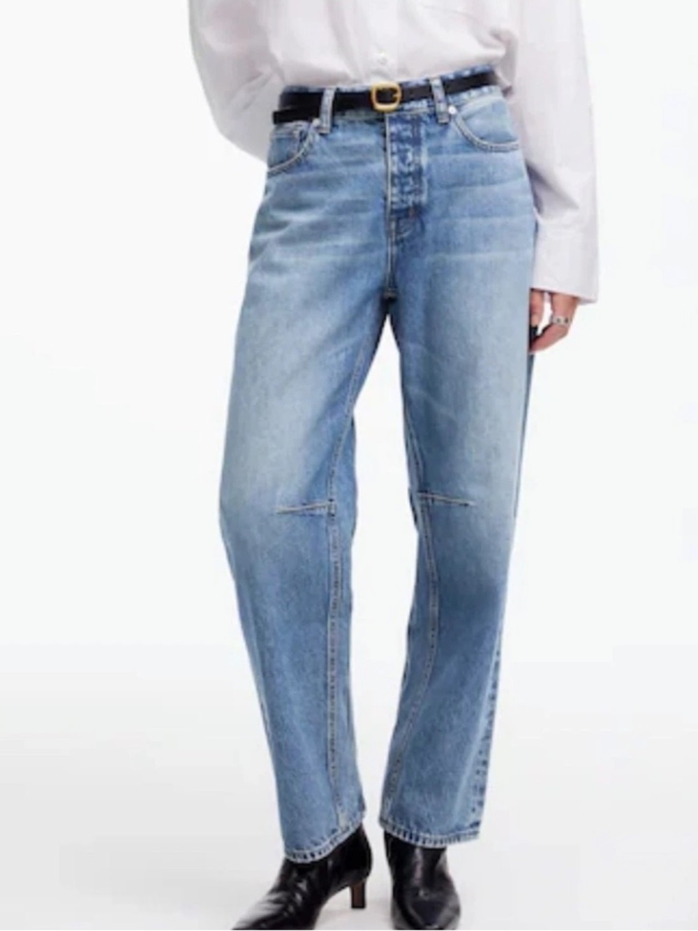 Madewell The Petite Darted Barrel-Leg Jean Dobbins Wash 27P